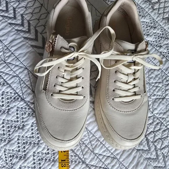 Alegria Averie Cream Sneaker Platform Tan Zippers 41 US 10.5-11 EUC - Picture 5 of 7